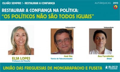 RESTAURAR A CONFIANÇA - OS POLÍTICOS NÃO SÃO TODOS IGUAIS!
